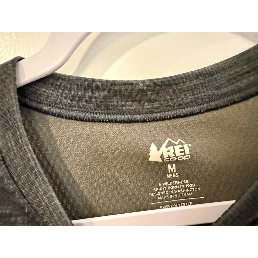 REI Co-op Mens Long Sleeve Performance Shirt Gray Heathered Base Layer Medium - Picture 6 of 6